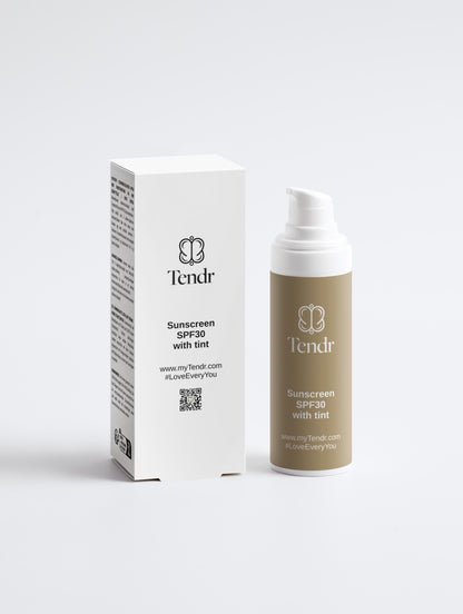 Tinted Mineral Sunscreen SPF 30 30ml – natural, mineral-based sunscreen with Sea Buckthorn and Hyaluronic Acid for hydration and sun protection. No white cast, ideal for all skin types.